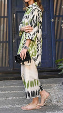 Verdant Ikat Linen Blend Co-Ord Set