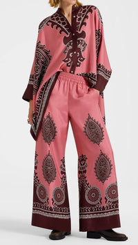 Dusky Rose Roman Silk Blend Co-Ord Set