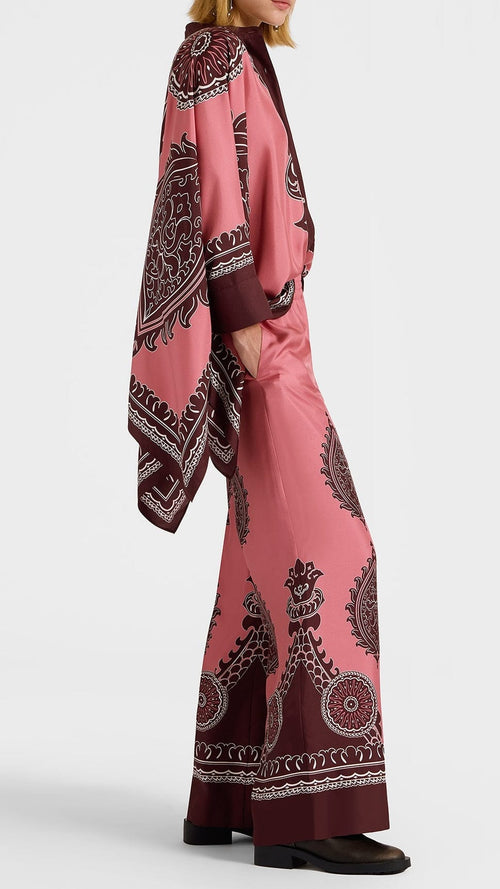 Dusky Rose Roman Silk Blend Co-Ord Set