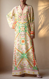 Blooming Grace – Soft Crepe Resham Tassel Dress