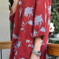 Crimson Bloom Linen Blend Co-Ord Set