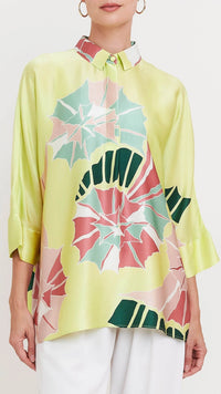 Lush Bloom Roman Silk Blend Top