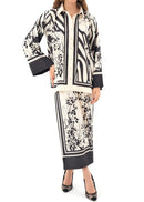 Monochrome Elegance Superior Crepe Co-Ord Set