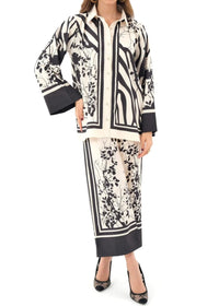 Monochrome Elegance Superior Crepe Co-Ord Set