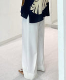 Classic Ivory Heavy Fluid Crepe Wide-Leg Pants