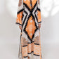 Geometric Floral Print silk Crepe Kaftan