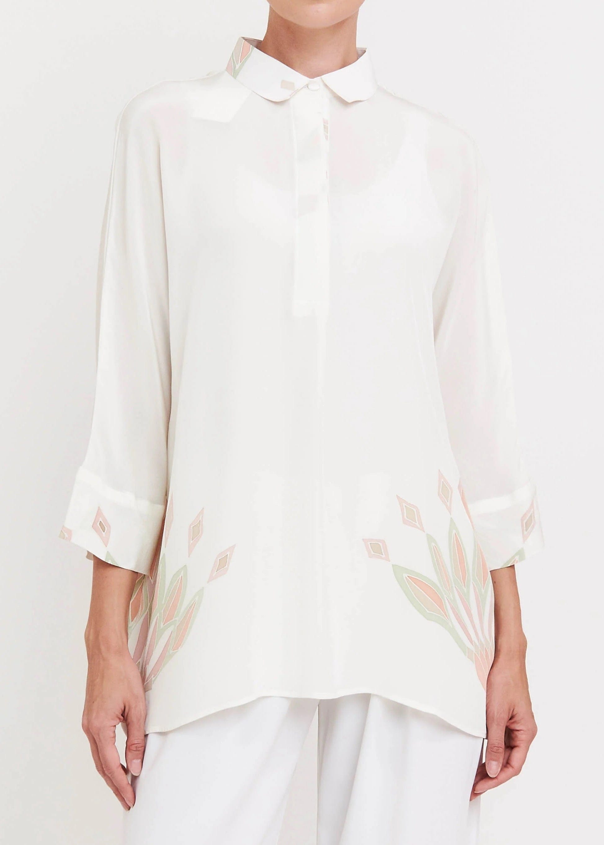 Ivory Roman Silk Blend Top