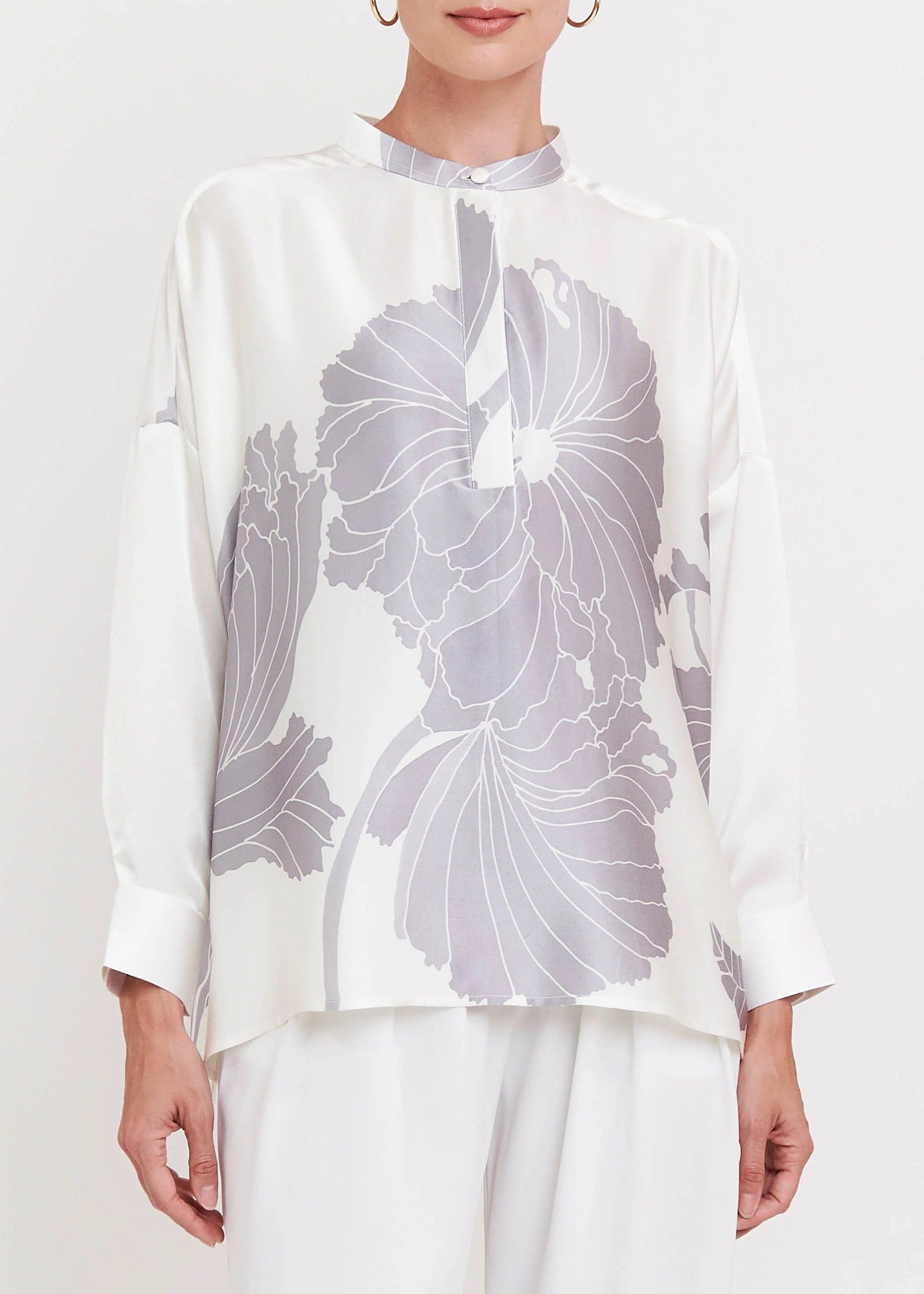 Ivory Grace Roman Silk Blend Top