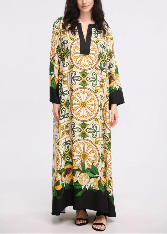 Majestic Mosaic Silk Kaftan