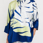 Azure Palm Roman Silk Blend Top