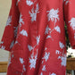 Crimson Bloom Linen Blend Co-Ord Set