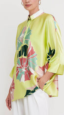 Lush Bloom Roman Silk Blend Top