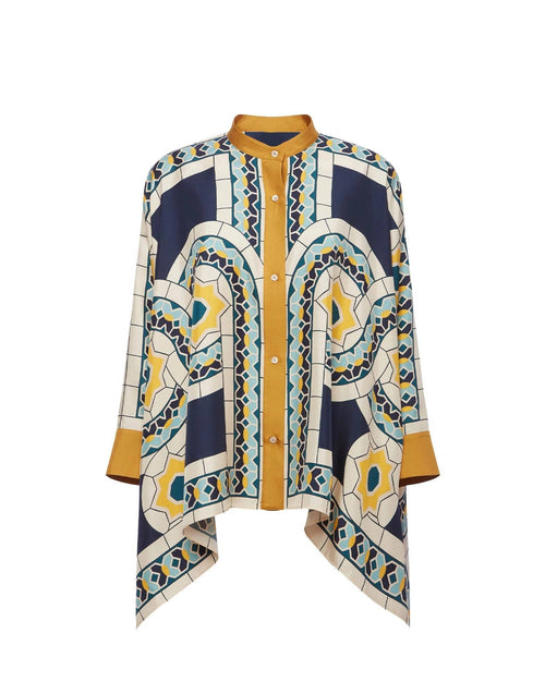 Mediterranean Mosaic Roman Silk Blend Kaftan Co-Ord Set