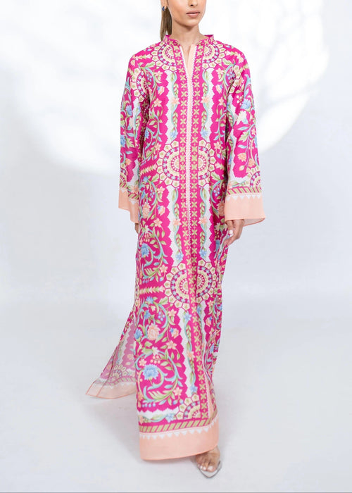 Majestic Bloom Silk Kaftan