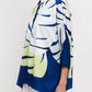 Azure Palm Roman Silk Blend Top