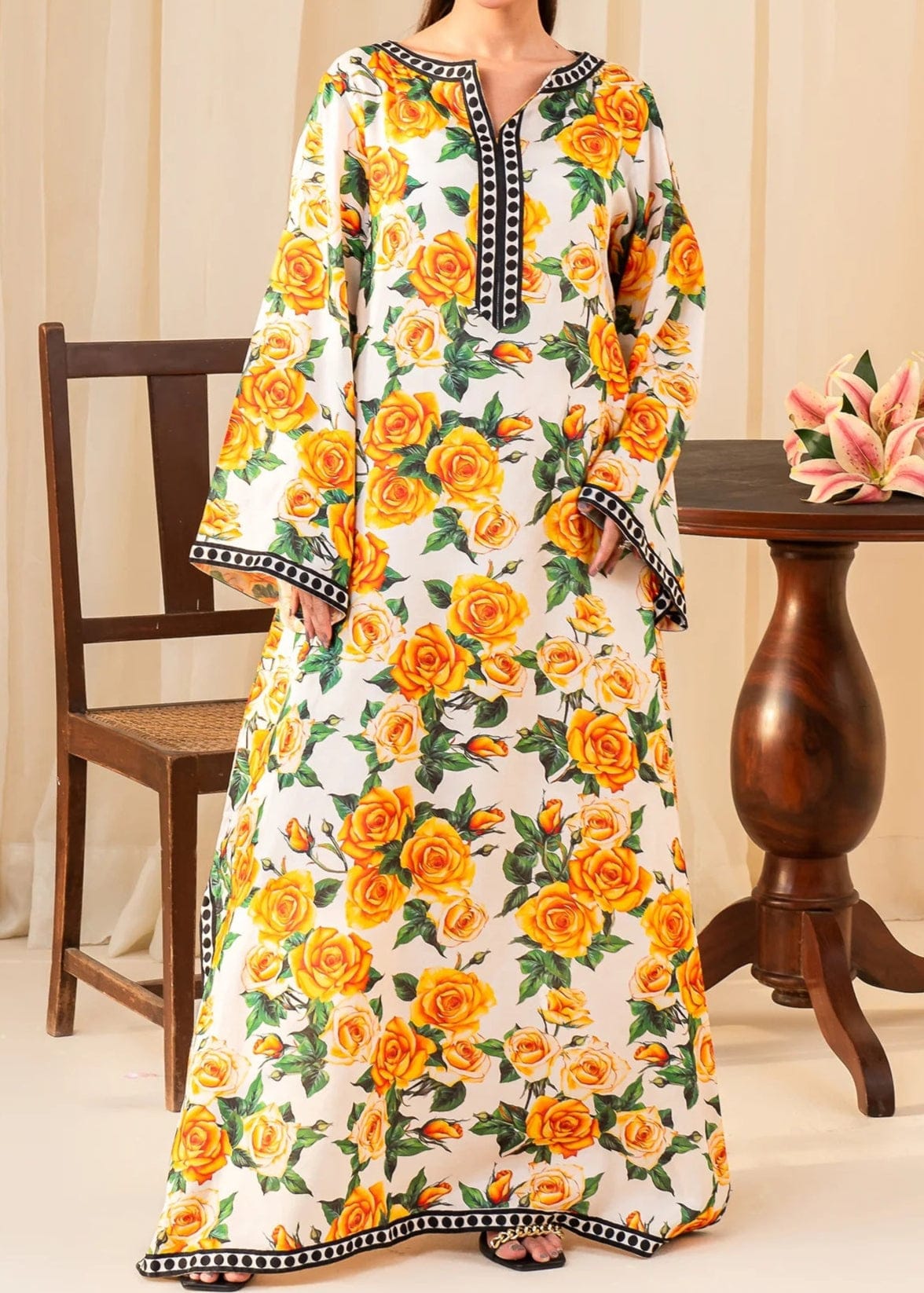 Golden Bloom Kaftan