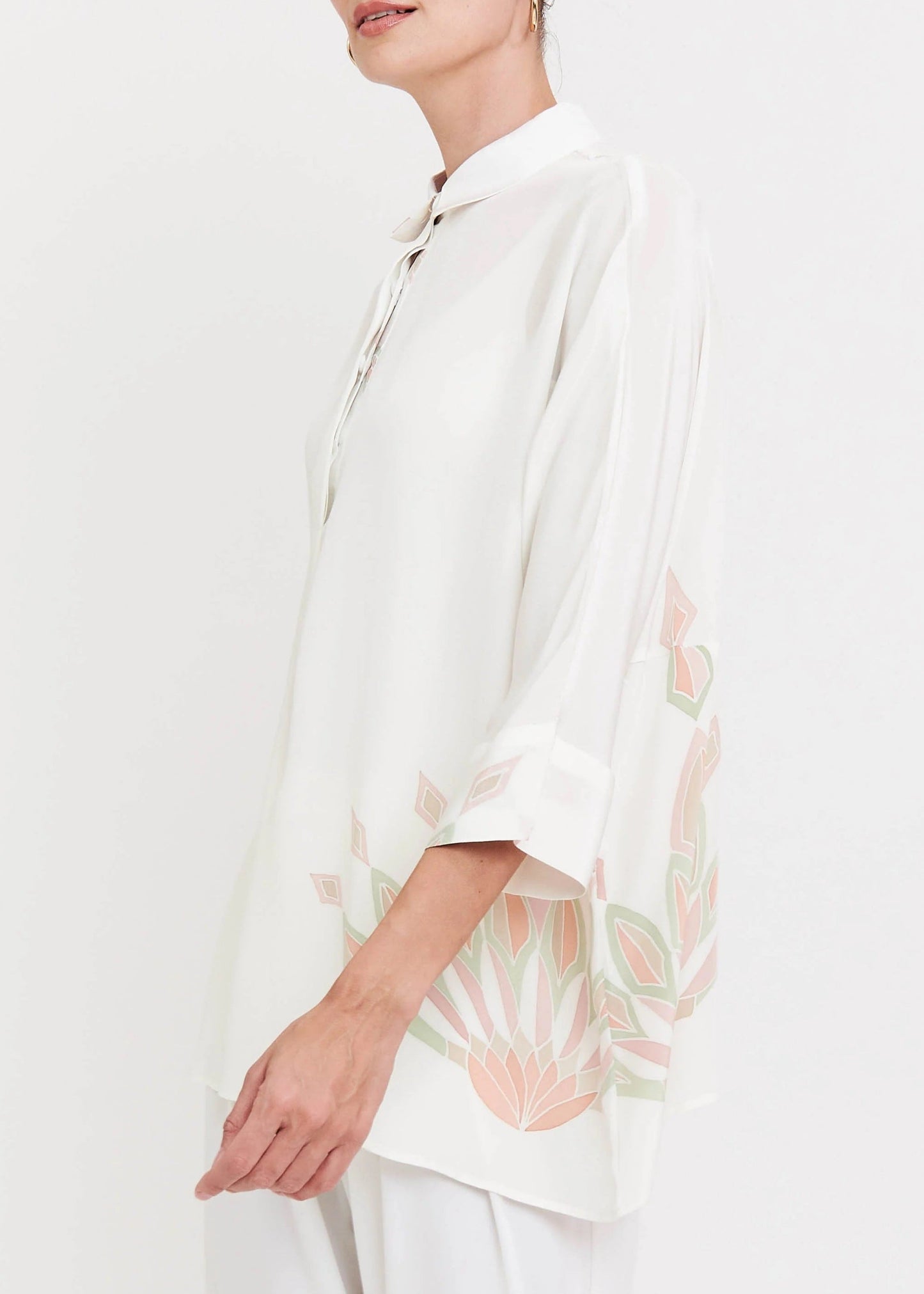 Ivory Grace Roman Silk Blend Top