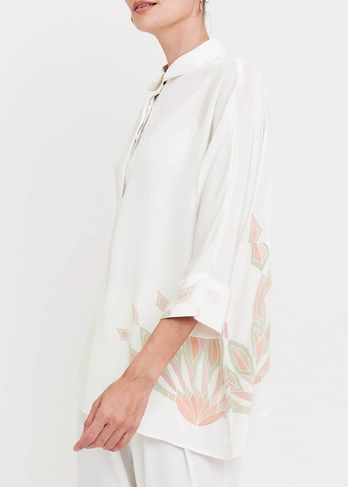 Ivory Roman Silk Blend Top