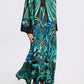 Tropical Print Silk Blend Kaftan