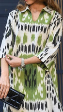 Verdant Ikat Linen Blend Co-Ord Set