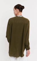 Botanical Elegance Roman Silk Blend Top