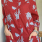 Crimson Bloom Linen Blend Co-Ord Set