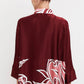 Burgundy Bloom Roman Silk Blend Top
