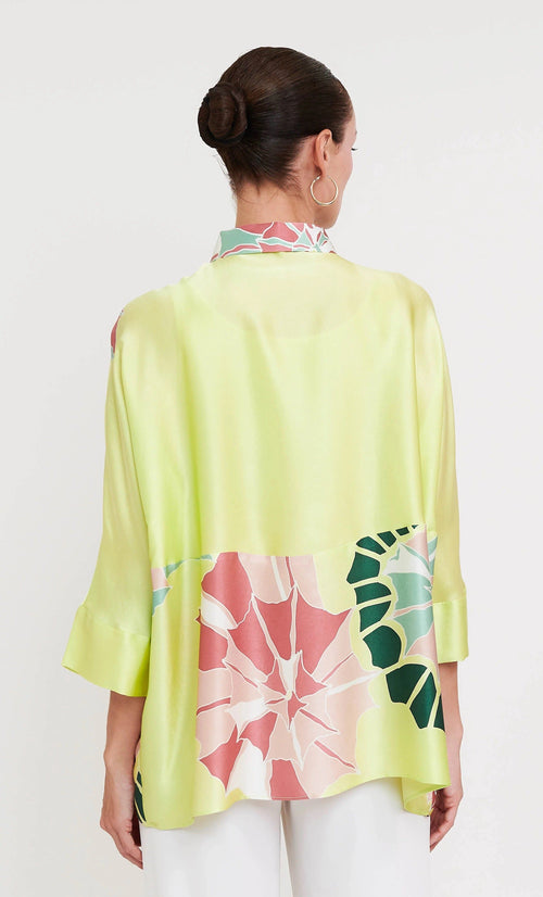 Lush Bloom Roman Silk Blend Top
