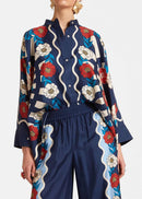 Regal Bloom Roman Silk Blend Kaftan Co-Ord Set
