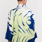 Azure Palm Roman Silk Blend Top