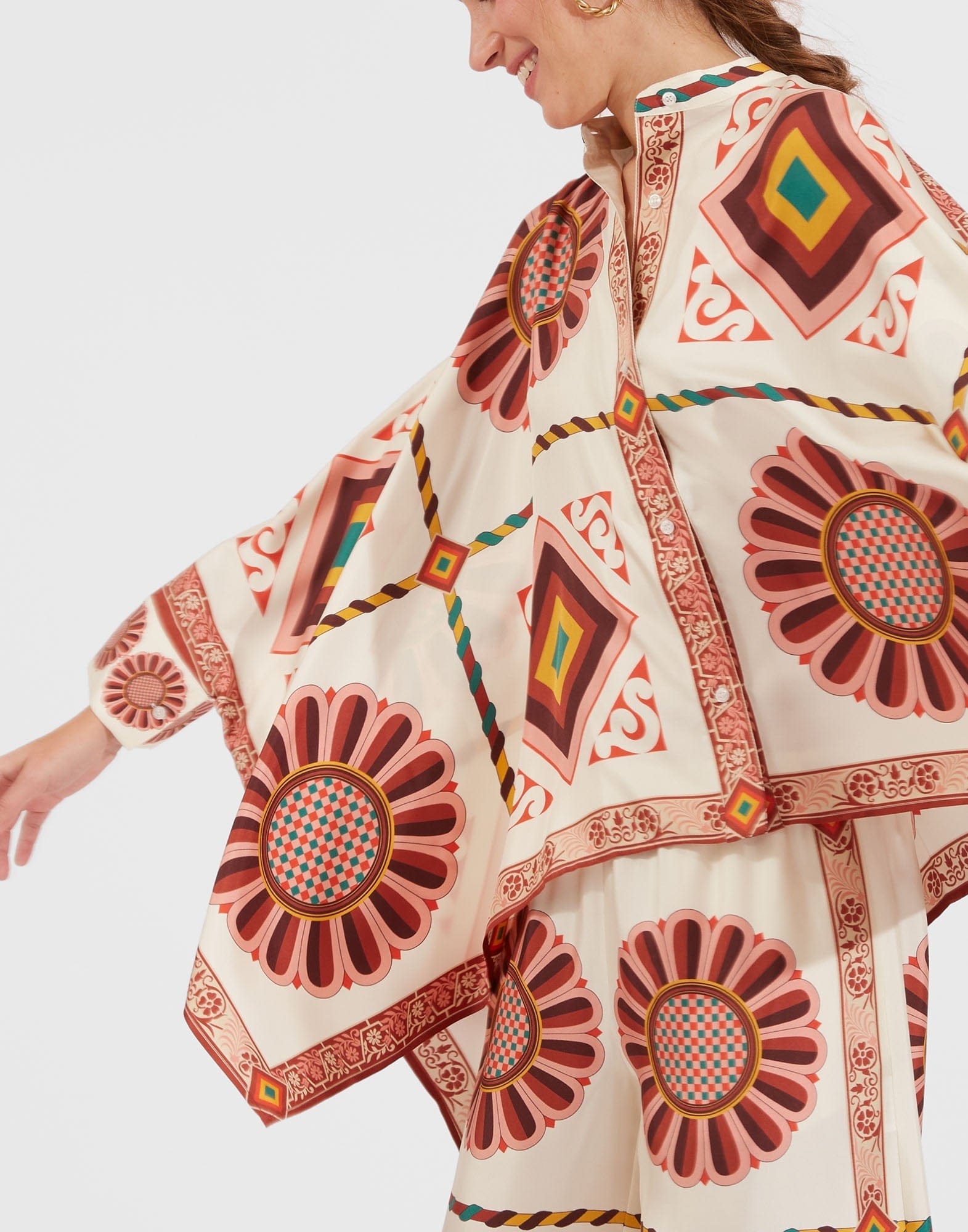 Terra Mosaic Roman Silk Blend Co-Ord Set