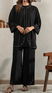 Noir Elegance Italian Cotton  Co-ord Set