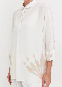 Ivory Roman Silk Blend Top