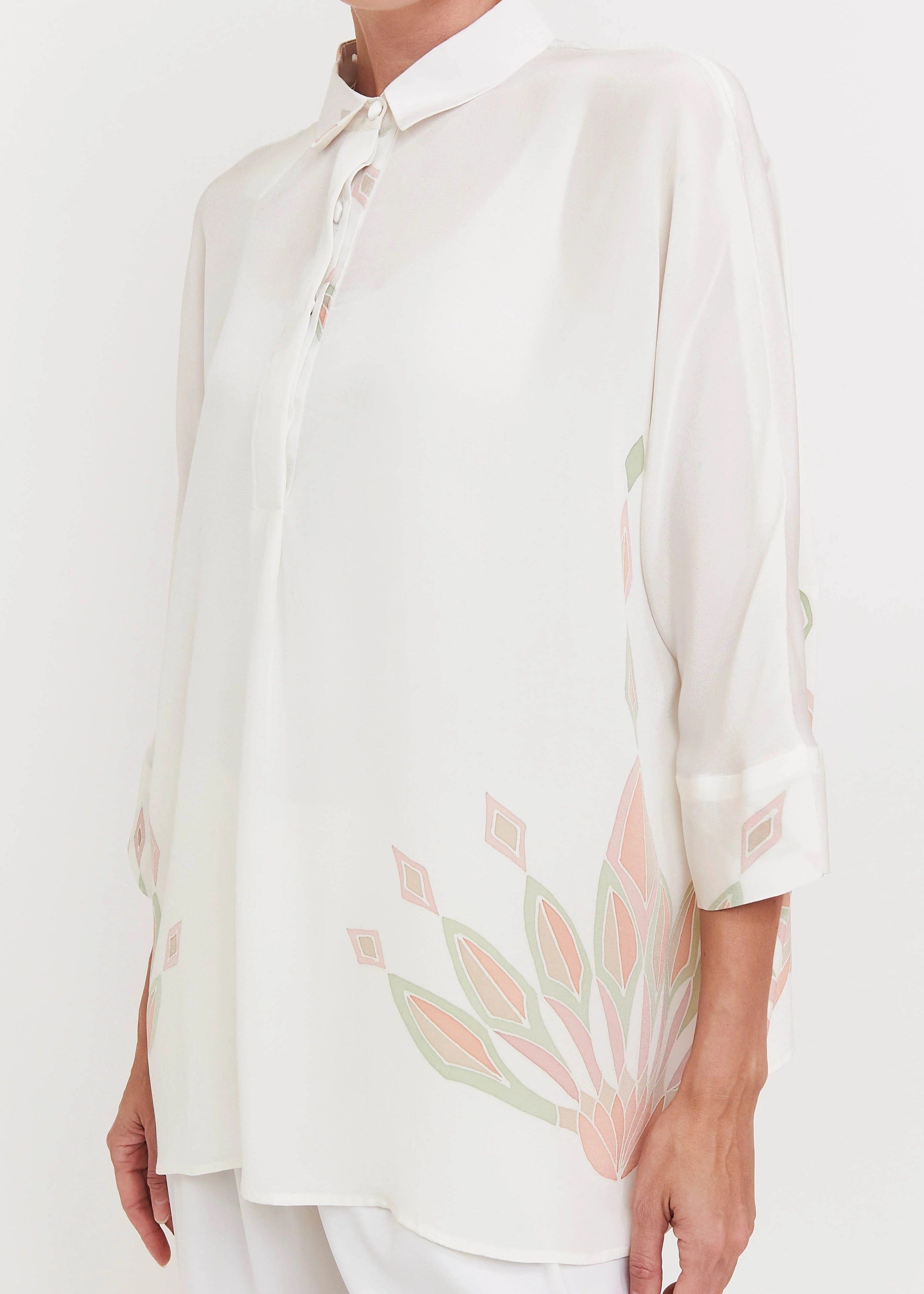 Ivory Roman Silk Blend Top