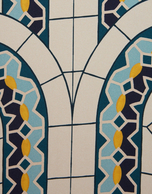 Mediterranean Mosaic Roman Silk Blend Kaftan Co-Ord Set