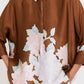 Mocha Bloom Roman Silk Blend Top