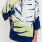 Azure Palm Roman Silk Blend Top