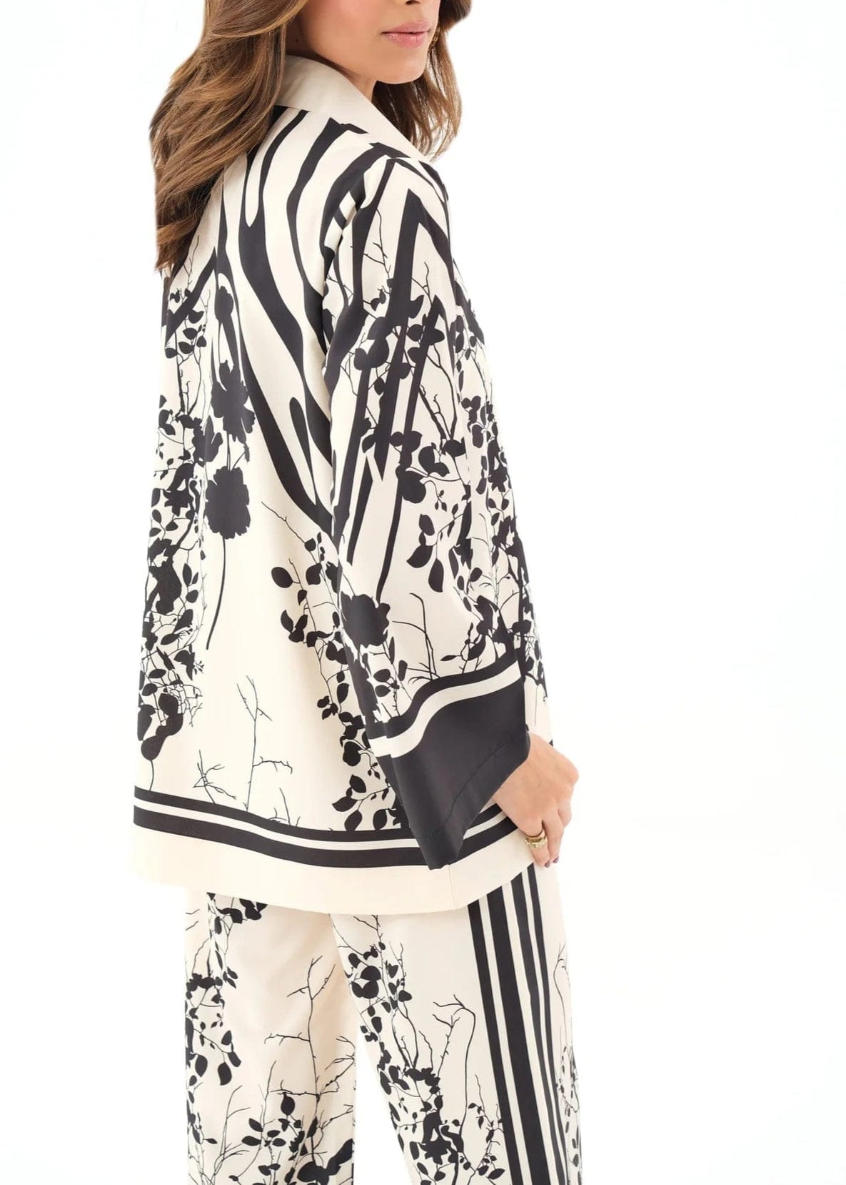 Monochrome Elegance Superior Crepe Co-Ord Set