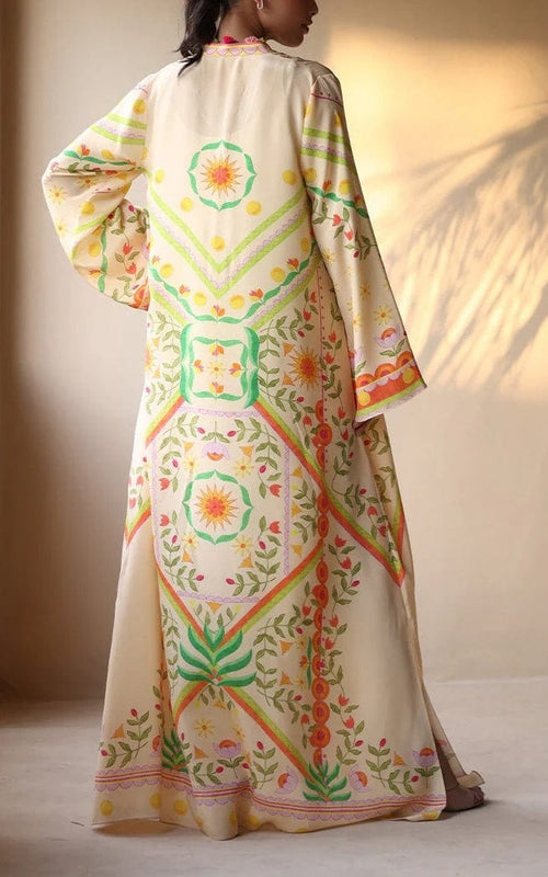 Blooming Grace – Soft Crepe Resham Tassel Dress