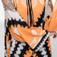 Geometric Floral Print silk Crepe Kaftan