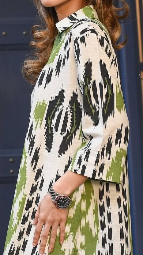 Verdant Ikat Linen Blend Co-Ord Set