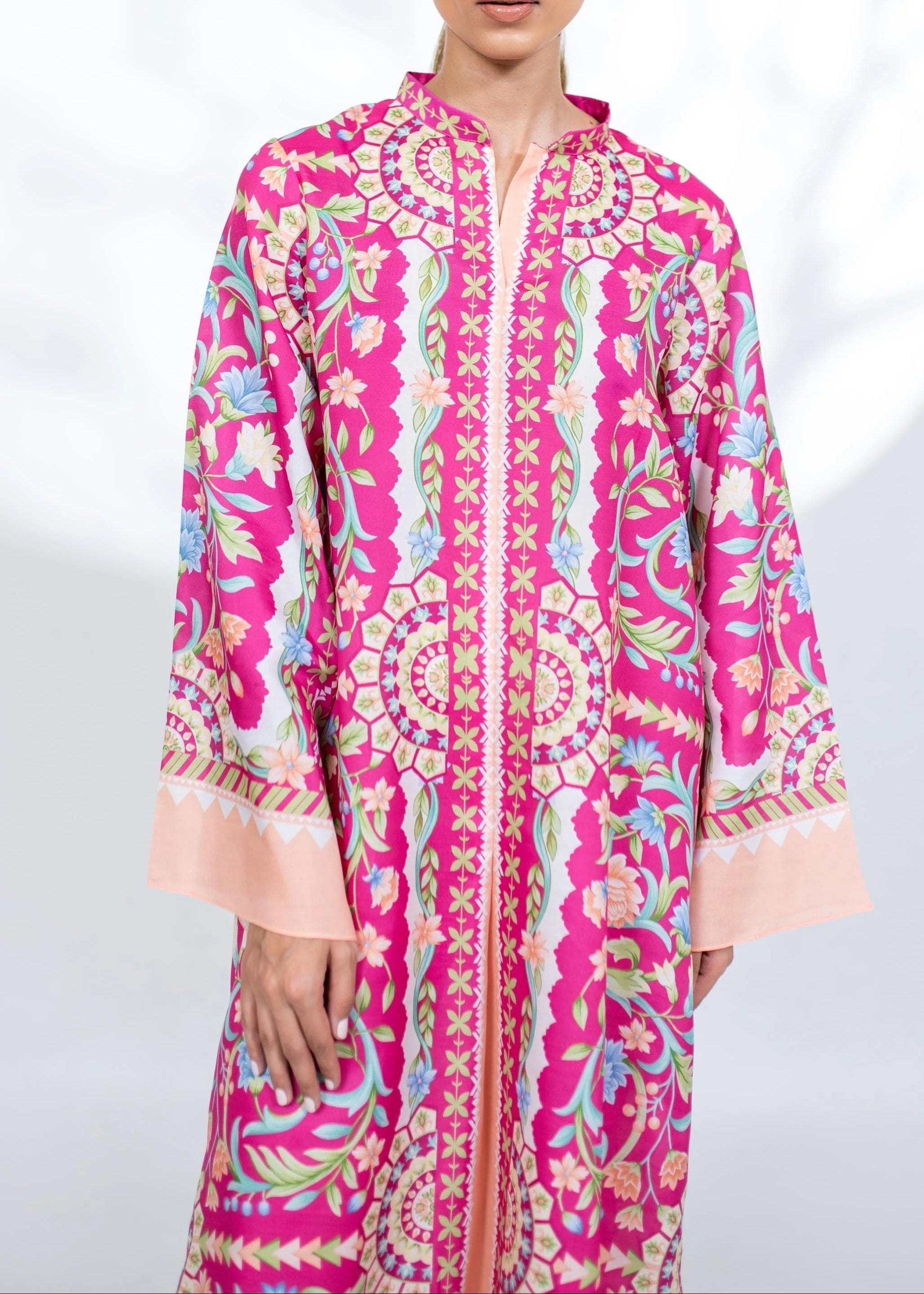 Majestic Bloom Silk Kaftan