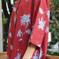 Crimson Bloom Linen Blend Co-Ord Set