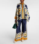 Mediterranean Mosaic Roman Silk Blend Kaftan Co-Ord Set