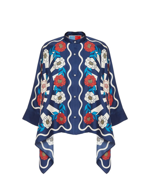 Regal Bloom Roman Silk Blend Kaftan Co-Ord Set