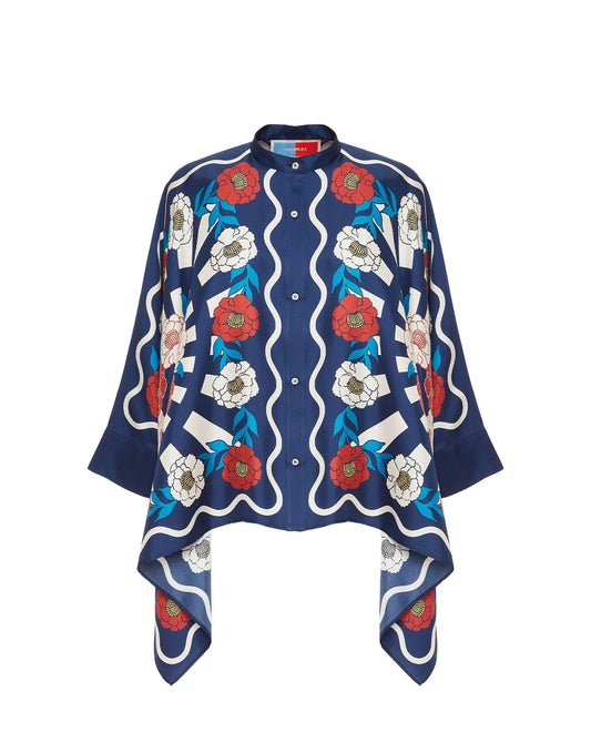Regal Bloom Roman Silk Blend Kaftan Co-Ord Set