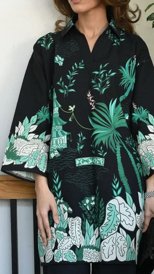 Midnight Jungle Linen Blend Co-Ord Set