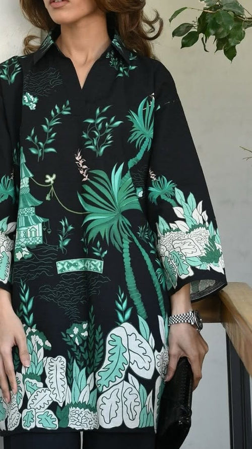 Midnight Jungle Linen Blend Co-Ord Set