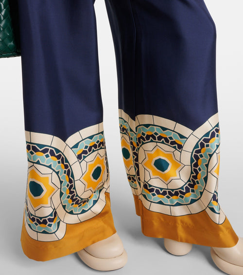 Mediterranean Mosaic Roman Silk Blend Kaftan Co-Ord Set