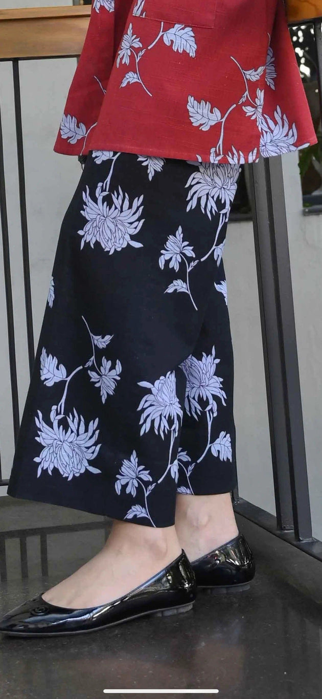 Crimson Bloom Linen Blend Co-Ord Set